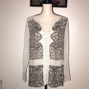 LUCKY BRAND bohemian v neck blouse.